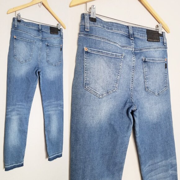 Modern American Soho Crop High Waist Denim Jeans Size 27 Diana Medium Wash $148 - Picture 16 of 16